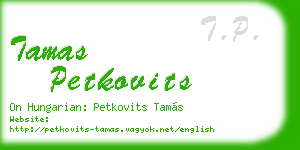 tamas petkovits business card